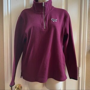PINK Victoria’s Secret 1/4 zip maroon pullover XS